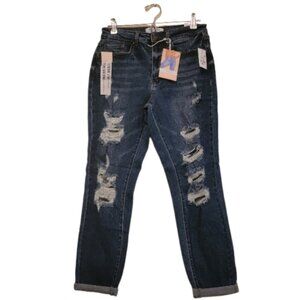 Blue Wax Jean Women's Distressed Boyfriend Jeans